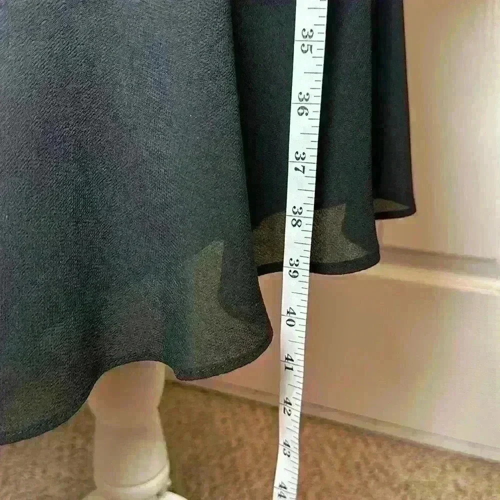 SCARLETT Black Tiered Ruffle Cocktail Dress Size 8 Polyester Stretch w/ Lining - Picture 8 of 11